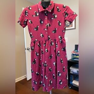 Cakeworthy Size M Lucifer Cat Print Dress